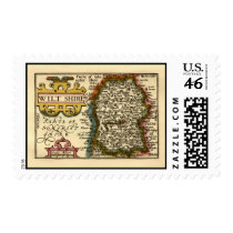 Wiltshire County Map, England postage