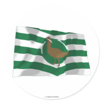 Wiltshire Waving Flag Round Sticker