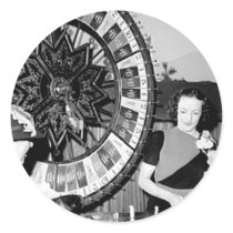 Win A Fortune Vintage Las Vegas Casino Round Stickers