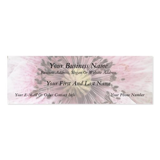 Wind Blown Poppy Business Card Template (front side)