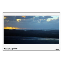 Wind-farm against the sunset room graphic