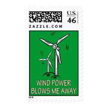 Wind Power Blows Me Away Postage Stamps