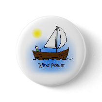Wind Power Sailboat - Button by greenearthdesigns Wind Power Sailboat - Button