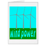 Wind Power With Turbines And Sky cards