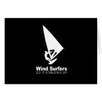 wind surfers do it standing up card