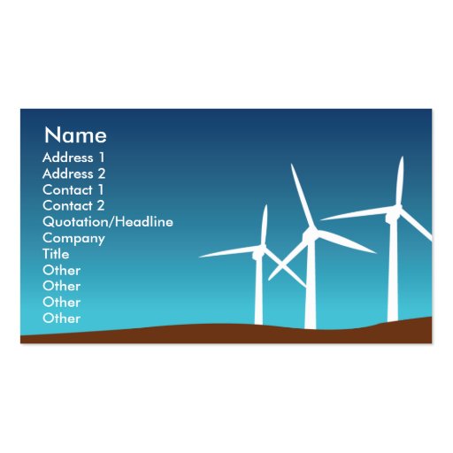 Wind Towers - Business Business Card Template (front side)