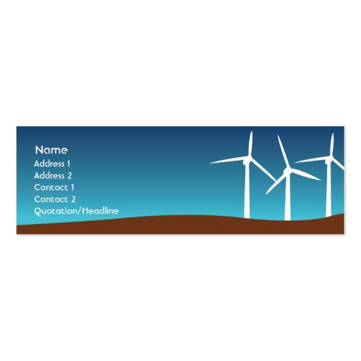 Wind Towers - Skinny Business Cards (front side)