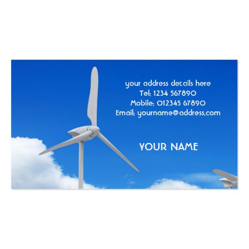 Wind Turbine Business Card (back side)