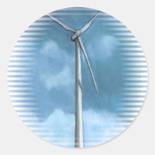 WIND TURBINE CLASSIC ROUND STICKER Zazzle