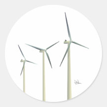 Wind Turbine Round Sticker