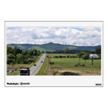 Wind turbines installed on mountain room sticker