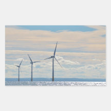 Wind Turbines Rectangular Stickers