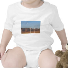 Wind Turbines with a Full Moon and Blue Skies Bodysuits