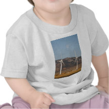 Wind Turbines With A Full Moon Portrait Shirts
