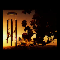 windchime sunset poster posters