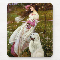 Windflowers - Great Pryenees 1 mousepads by masterpiecedogs Windflowers - Great Pryenees 1 mousepads