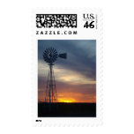 Windmill and Kansas Sunset Stamps
