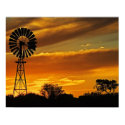 Windmill and Sunset, William Creek, Oodnadatta Print