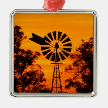 Windmill at Sunset, Australia Ornament