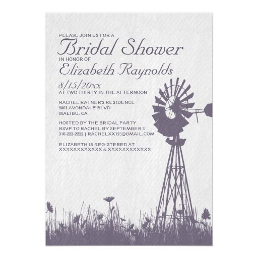 Windmill Bridal Shower Invitations