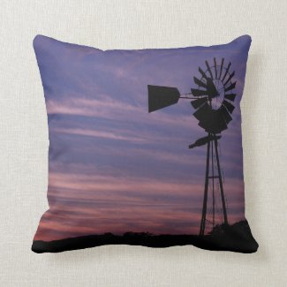 Windmill in Castoro Vineyard at Sunset Pillows