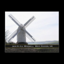 Windmill : Jack & Jill Sussex UK Postcard postcards