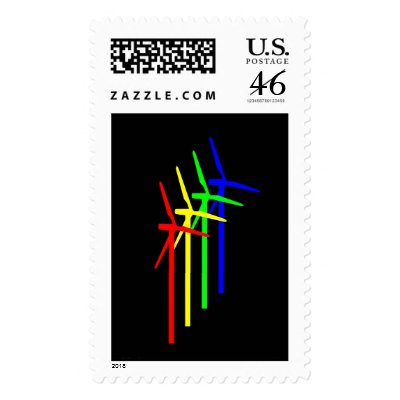 Windmill Night - Siemens Wind Power Postage Stamp by lonvig