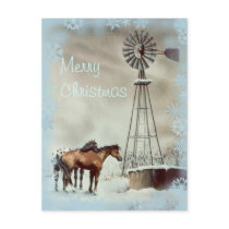WINDMILL & SNOWFLAKES by SHARON SHARPE postcards by sharonsharpe WINDMILL & SNOWFLAKES by SHARON SHARPE postcards