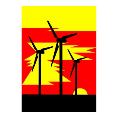 Windmill Sunrise Print by lonvig
