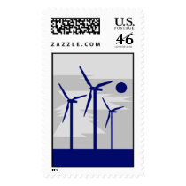 Windmill Surise Grey - Siemens Wind Power Postage Stamp