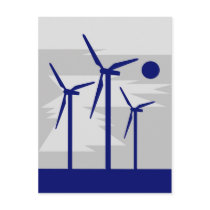 Windmill Surise Grey - Siemens Wind Power Post Card