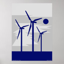 Windmill Surise Grey - Siemens Wind Power Posters