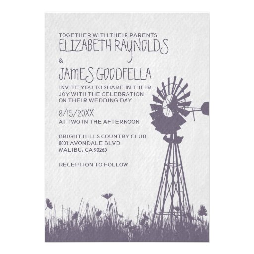 Windmill Wedding Invitations