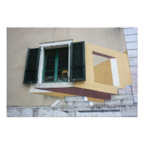 Window and Swiss Graffiti, Saint Imier Photograph