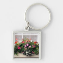Window Box Flowers Keychains