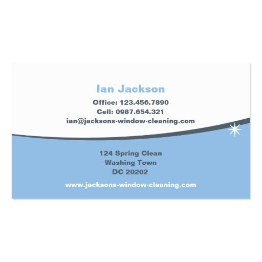Window Cleaning Business Card (back side)