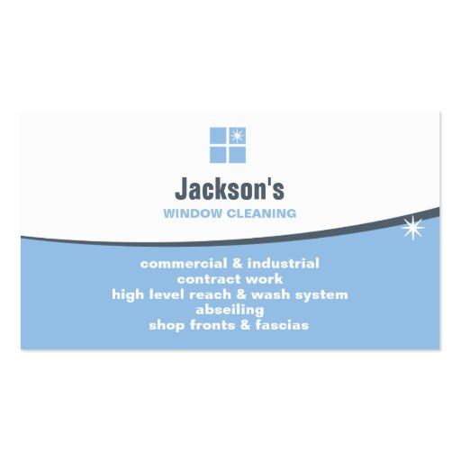 Window Cleaning Business Card (front side)