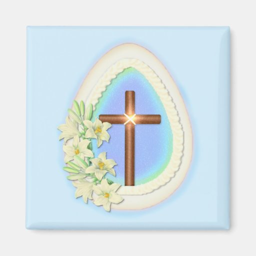 Window Egg and Cross Fridge Magnet