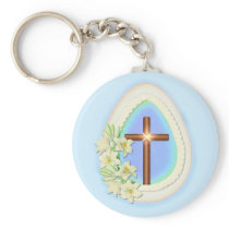 Window Egg and Cross Keychain