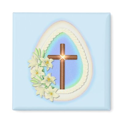 Window Egg and Cross Fridge Magnet by Spice