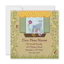 Window Flower Box Moving Personalized Invitation