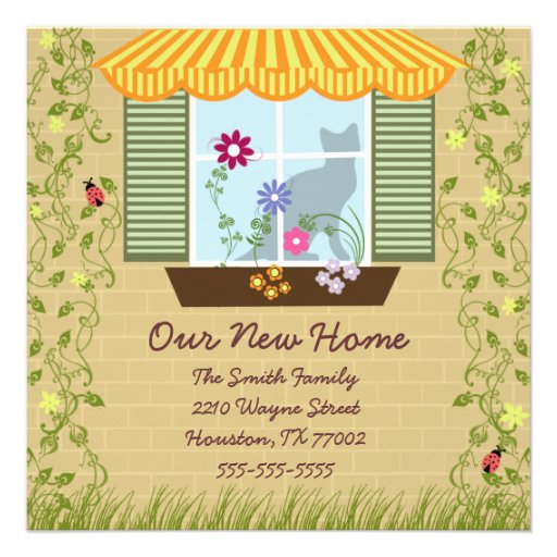 Window Flower Box Moving Personalized Invitation