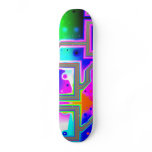 Window into the Universe– Magenta &amp; Cyan Intersect Skateboards
