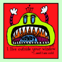 Window Monster Print posters