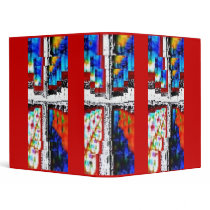 Window Pane Cross-Red Trim Vinyl Binder