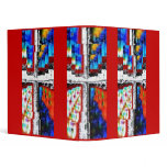 Window Pane Cross-Red Trim binders