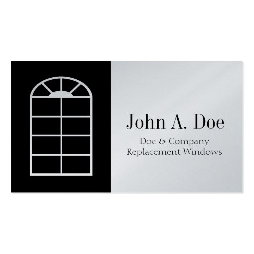 Window Replacement Installer/Company Platinum Business Card Templates (front side)