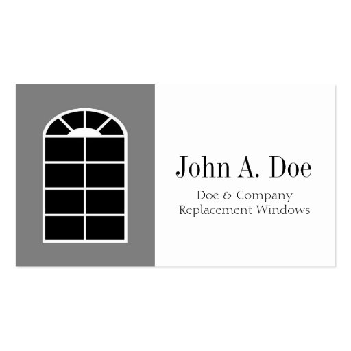 Window Replacement Installer/Company White Business Card (front side)