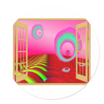 Window to an Alien World Round Stickers