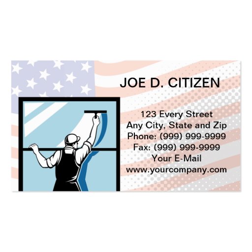 window washer washing cleaner business card (front side)